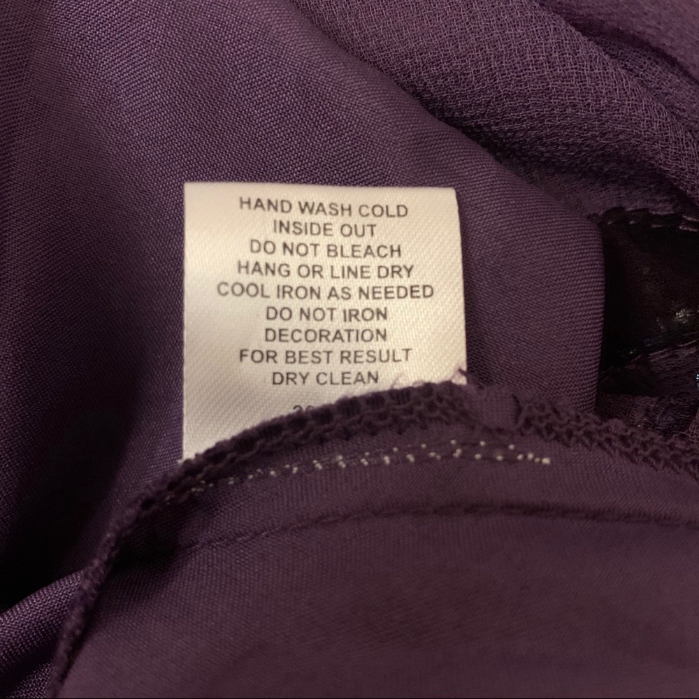 Romeo & Juliet Couture Puple Beaded Sheer Dress - Picture 11 of 14